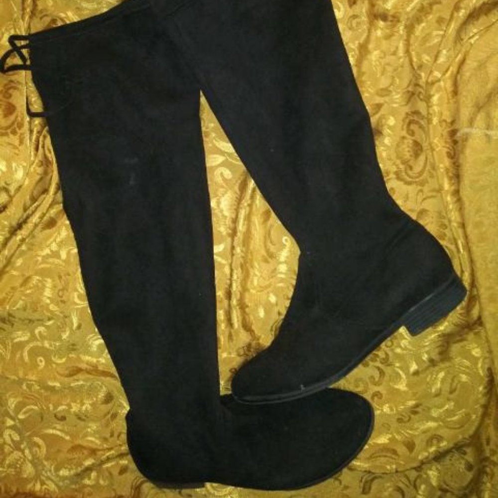 OTK over the knee faux suede boots size 9